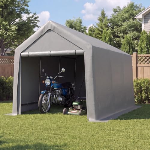 Aoxun 8x14 FT Outdoor Carport Garage Tent, Waterproof Storage Shed, Gray - Image 2