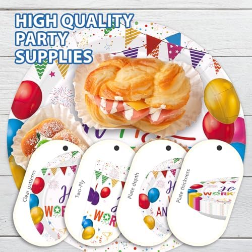 96 Pcs Happy Work Anniversary Party Decorations for Women Men, Serves 24 - Image 6