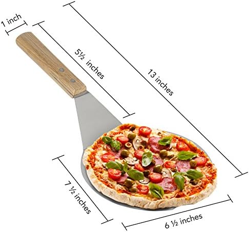 Extra-Large Stainless Steel Wide Spatula Turner Strong Wooden Handle - Dishwasher Safe Kitchen Utensil - Heavy Duty Oversized Metal Lifter Grilling, Cooking, Baking Cake & Cookies pancake spatula - Image 5