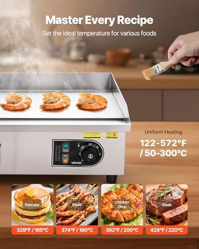 VEVOR Commercial Electric Griddle, 21", Countertop Flat Top Griddle - Image 4