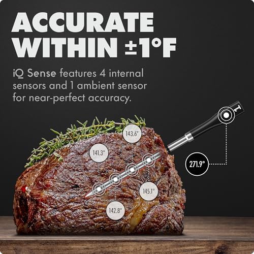 CHEF iQ Sense | Smart Wireless Meat Thermometer | Ultra-Thin Probe | WiFi Unlimited Range | 1000°F Heat Safe | 5 Sensors | BBQ, Grill, Oven, Smoker, Air Fryer | Gen3 - Image 2