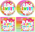 40Pcs Candyland Party Decorations Candy Paper Dessert Plates & Napkins by Actoridae