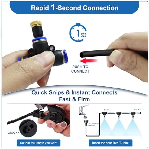 Misting Cooling System,Outside Misters + Timer for Outdoor Patio,80Ft|24M - Image 5