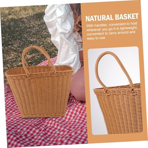 Handmade Woven Picking Basket, Decorative Rural Style Storage Holder - Image 6