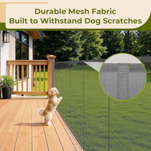 235" Extra Wide Retractable Baby Gates Dog Gate, 47" Tall Child Pet Safety Gate with Reinforced Strips for Stairs, Extra Long Garage Gates Mesh Fence for Driveway Decks Patio Outdoor Indoor - Image 4