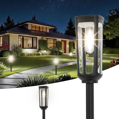 JEJOT Solar Pathway Lights Outdoor Waterproof, 2 Pack Solar Walkway Lights by JEJOT