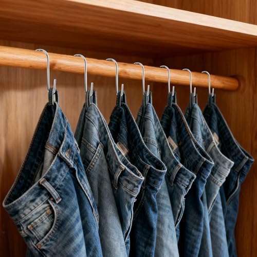 ESFUN 30 Pack 3 Inch S Hooks Heavy Duty Pan Pot Holder Rack Hooks Hanging Hangers S Shaped Hooks for Kitchenware Pots Utensils Clothes Bags Towels Plants - Image 6