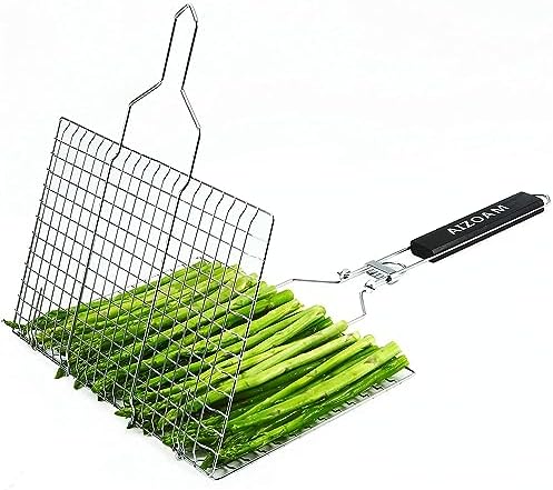 Shallow Grill Basket Fish Grill Basket, Fish Grilling Basket BBQ Fish Grill Baskets for Outdoor Grill,Grill Basket with Removable Handle. Perfect for Grilling Fish Fillets - Image 6