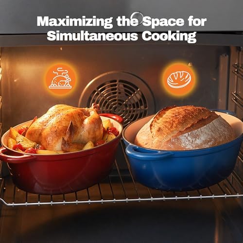 Oval Dutch Oven for Bread Baking, 4.5 Quart Non Stick Enameled Cast Iron Dutch Oven Pot with Lid, Oven Safe Oval Casserole with Lid up to 500°F for Baking, Braising, Stews, Roasting (Red) - Image 4