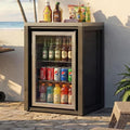 MOUMON Outdoor Kitchen Mini Fridge Cabinet with Stainless Steel Countertop by MOUMON