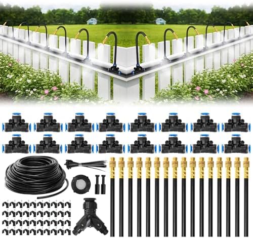Bluepro 100FT Drip Irrigation System with 360° Adjustable Copper Nozzles by Bluepro