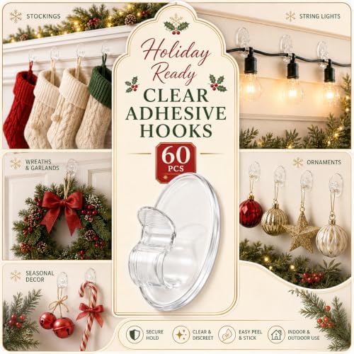 Christmas Outdoor String Lights Hooks - 60Pcs Clips 3X Stronger Adhesion - Image 2