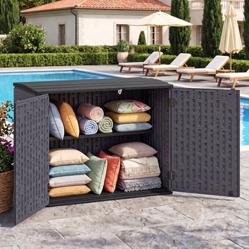 Tangkula 20 Cu.Ft Large Outdoor Storage Cabinet w/Adjustable Shelf - Image 2