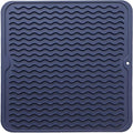 MicoYang Silicone Dish Drying Mat for Multiple Usage,Easy clean,Eco-friendly,Heat-resistant Silicone Mat for Kitchen Counter or Sink,Refrigerator or Drawer liner Navy Blue M 12 inches x 12 inches by MicoYang