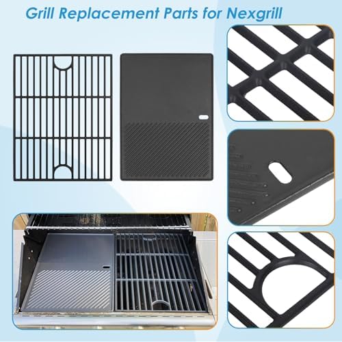 17" Cooking Grates and Griddle for Nexgrill Grill Parts 720-0830H 720-0783E Nexgrill Replacement Parts 5 Burner 720-0888N 720-0888 720-0697, Grill Parts for Kenmore, Uniflame and More - Image 3