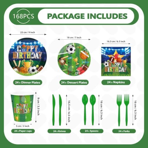 250Pcs Sports Birthday Plates for Boys Birthday Party Supplies Serves 50 - Image 4