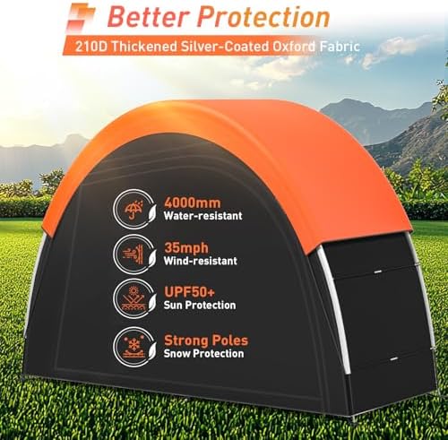 Upgraded Bike Tent with Rain Cover, Outdoor Storage Shed for 2-3 Bikes - Image 5