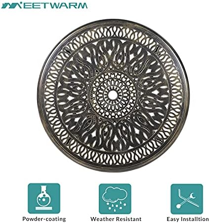 MEETWARM 5 Piece Patio Dining Set, Outdoor All-Weather Cast Aluminum Dining Table Set, Patio Furniture Set for Backyard Garden Deck, Include 4 Chairs and a 35.4" Round Table with Umbrella Hole - Image 6