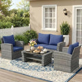 Wisteria Lane 4 Piece Outdoor Wicker Patio Furniture Set for All Weather by WisteriaLane