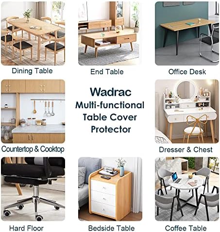 Wadrac Custom 18x32 Inch Frosted Desk Cover Protector, 1.5mm Thick Plastic Desk Pad Desk Topper Desk Mats on top of Desks Table Runner Leaf Cover Protector for Computer Writing Desk Side Tabletop - Image 6