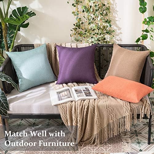 MIULEE Decorative Outdoor Pillow Covers Lumbar Waterproof 12x20 Coral Red - Image 3