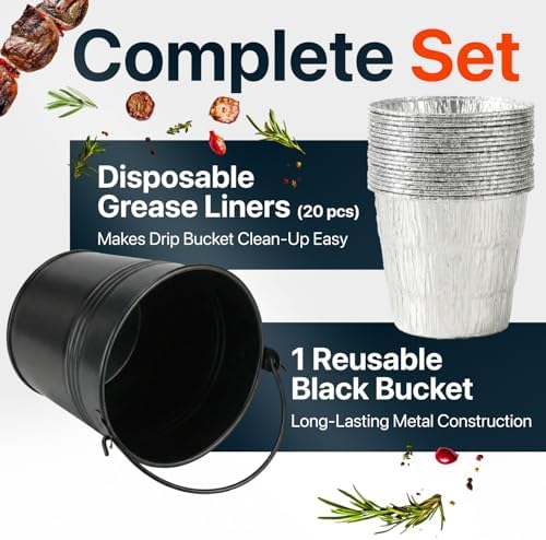Grease Bucket for Pellet Grill with 20 Grease Bucket Liner fits Traeger Grease Bucket Liner - Replacement Traeger Drip Bucket for Pellet Grill Smoker Grease Bucket, Compatible with Pro Series 575/780 - Image 4
