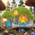 Solar Garden Cottage House Statue with LED Lights by Darkdec