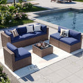 Aoxun Patio Furniture Sets, 7-Piece Outdoor Patio Furniture with Thick Cushions, Wicker Outdoor Conversation Set Sectional Sofa for Backyard, Poolside, Garden by Aoxun