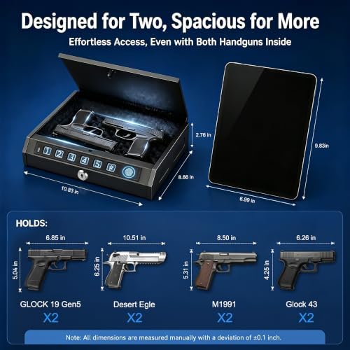 RORMGO Biometric Gun Safe for Handgun Fingerprint Quick Access for Lock Box - Image 2