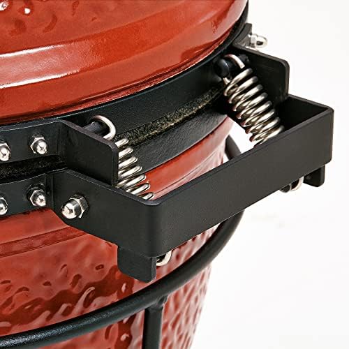 Kamado Joe Joe Jr 13.5-inch Portable Ceramic Charcoal Grill with Grill Stand, Stainless Steel Cooking Grate, Heat Deflectors and Ash Tool in Red, Model KJ13RH - Image 5