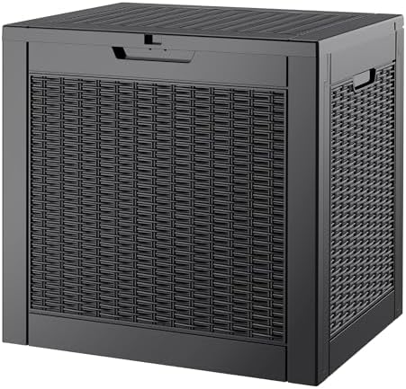 Outdoor Storage Waterproof Deck Box for Patio (32 Gallon, Black) by Unknown