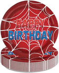 50Pcs Spider Theme Web Birthday Paper Plates 9 Inch by Greencian
