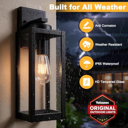 16" Fully Enclosed Outdoor Wall Light, Modern Exterior Lighting Fixtures - Image 5