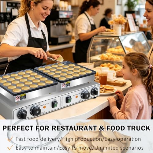 Commercial 1900W 50PCS Mini Dutch Pancake Maker Dual-Zone Heating - Image 6