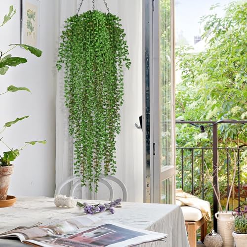 Waipfaru 8Pcs Artificial Hanging Plants for Outdoors, Fake Vines Greenery - Image 6