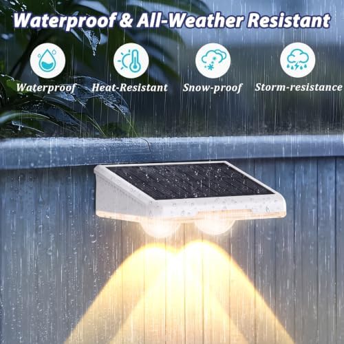 Brightever Solar Fence Lights Outdoor White 12-Pack, 3000K/5000K/6500K - Image 6