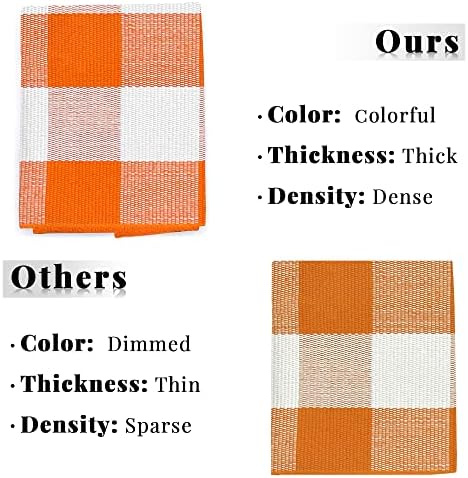 SEEKSEE Halloween Decor Buffalo Plaid Rug 4' x 6' Orange and White Large Front Door Mat, Layering Area Rug, Halloween Rug for Outdoor Patio Entryway Indoor Living Room Kitchen Dining Room Decor - Image 7