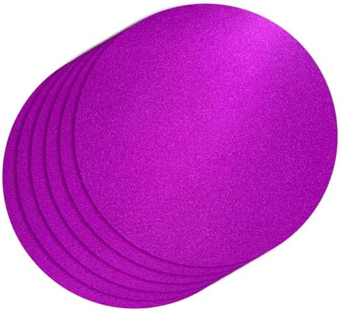 50 PCS Purple Paper Placemats Round Place Mat Glitter Disposable Paper Charger Doilies Tablemats for Birthday Wedding Halloween Banquet Party Dinner Table Decor(13x13inch) by timecity