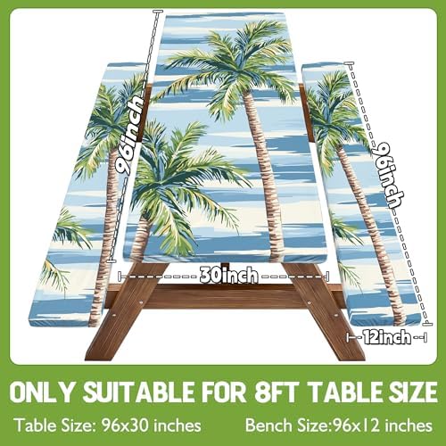 Picnic Table Cover with Bench Covers Waterproof Elastic Rectangle Reusable Folding Tablecloth Manteles Mantelería Camping Essentials Rv Car Travel Supplies Table Cloth Outdoor Road Trip Camper Gifts - Image 2