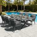 LayinSun 7 Pieces Outdoor Patio Dining Set, Aluminium Rectangular Dining Table and Wicker Rattan Chairs Set for Outside Backyard, Poolside by LayinSun