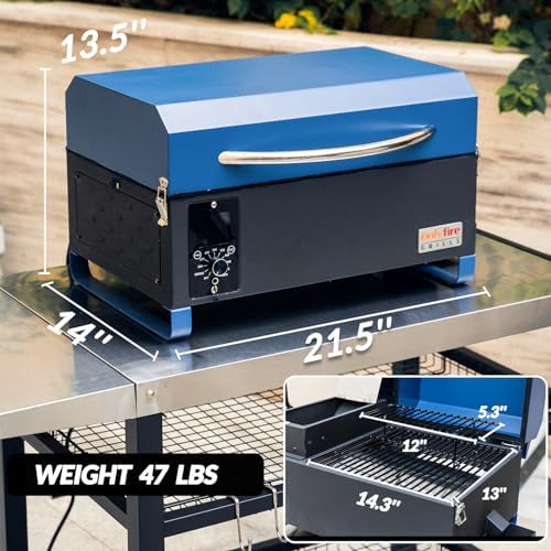 ONLYFIRE GRILLS BBQ Wood Pellet Grill Smoker, Blue GS313 - Image 3