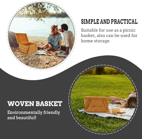 Wood Weaving Picnic Basket Portable Fruit Holder Home Storage Container - Image 7