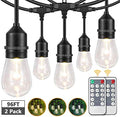 Lakumu 2-Pack 3 Color Dimmable LED Outdoor String Lights with Remotes by Lakumu