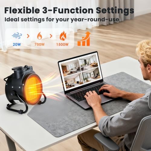 Outdoor Heater for Patio, 1500W PTC Ceramic Electric Space Heater - Image 3