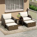 Garvee 5-Piece Outdoor Patio Conversation Set with Hidden Ottomans by Garvee
