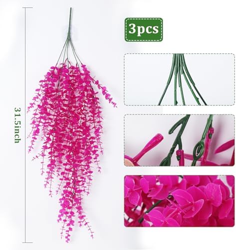 RECUTMS Artificial Plants Fake Hanging Vines Shrub Draping Eucalyptus Vines - Image 2