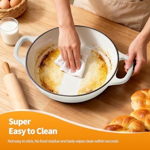 6QT Enameled Cast Iron Dutch Oven For Sourdough Bread Baking - Image 6