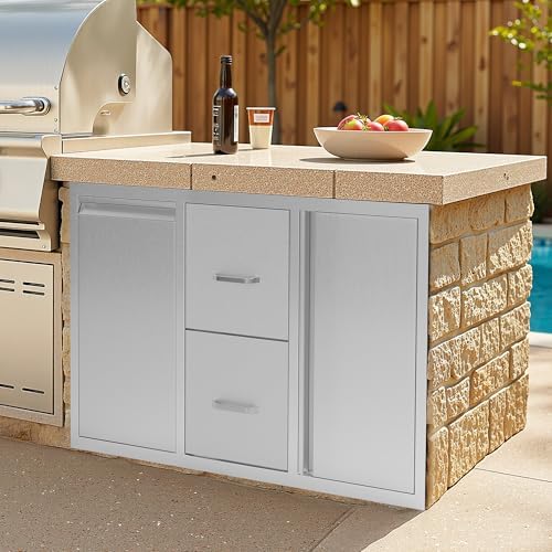 Jocisland 41.5-Inch Stainless Steel Outdoor Kitchen Drawer Cabinet - Image 2