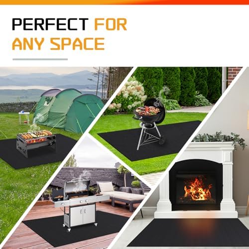 RICHIE 48 x 30 Inch Under Grill Mats for Outdoor Grill, Double-Sided Fireproof BBQ Grill Mat, Waterproof Oilproof Heavy-Duty Protector for Charcoal Gas Grills, Fire Pits, Deck, Patio and Lawn - Image 6