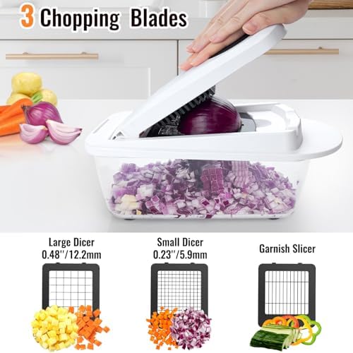 12-Blade Cook Tool & Gadget Sets, Egg Slicer Chopper Grater Set, White - Image 4